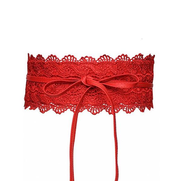 

women fashionable lace leather wide elastic waist belt bow knot buckle wide belt cinch strap waistband belts dress accessory red, Black;brown