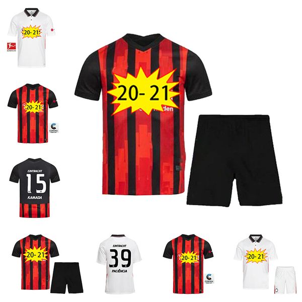 

высокое качество eintracht франкфурт футбол джерси 20 21 дост ndicka andre silva kostic футболки для взрослых мужчин детский комплект camisa, Black;yellow