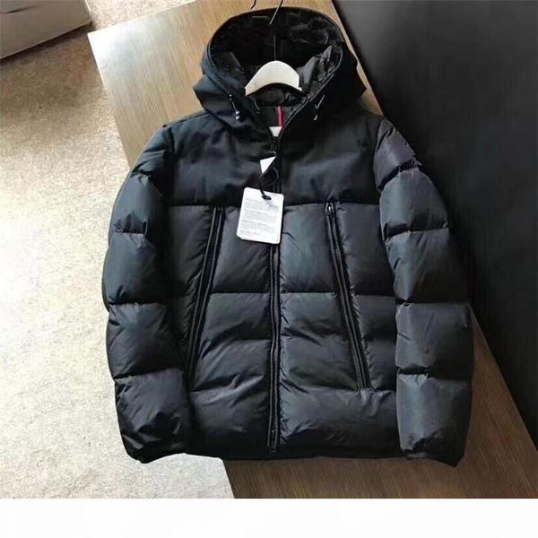

2020men winter jacket fashion winter down coat men outerwear jacket anti-wind hooded jacket 90% white duck down feather puffer parka, Black