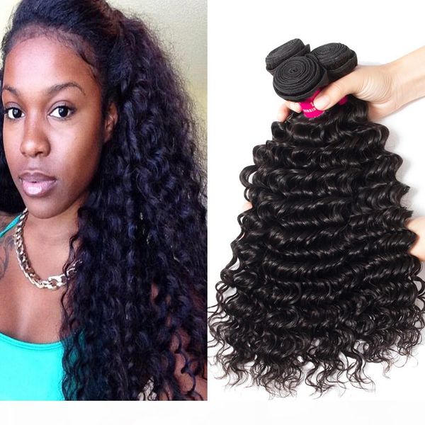 

8a brazilian deep wave straight body wave loose wave kinky curly 100% unprocessed brazilian peruvian malaysian indian mongolian human hair, Black;brown