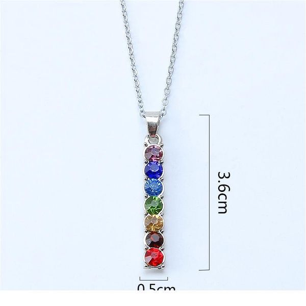 

new 7 chakra stones reiki healing crystal rhinestone point chakra pendant tree of life pendant angel shape jewelry qylbmm, Black
