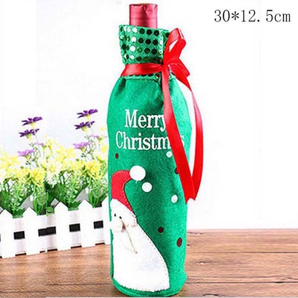 

новый год рождественские декор вина бутылка обложка сумка счастливого рождества украшения для домашнего ужина подарки для семейных ремесленн