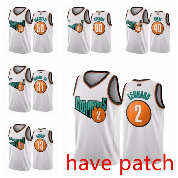 

2020/21 men kawhi leonard paul george lou williams swingman city basketball jersey white icon edition have patch, Black;red