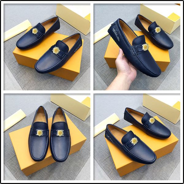 

plus size 37-46 men casual shoes mocassin designer fashion elgant luxury autumn footwear leather social slip on loafers men, Black