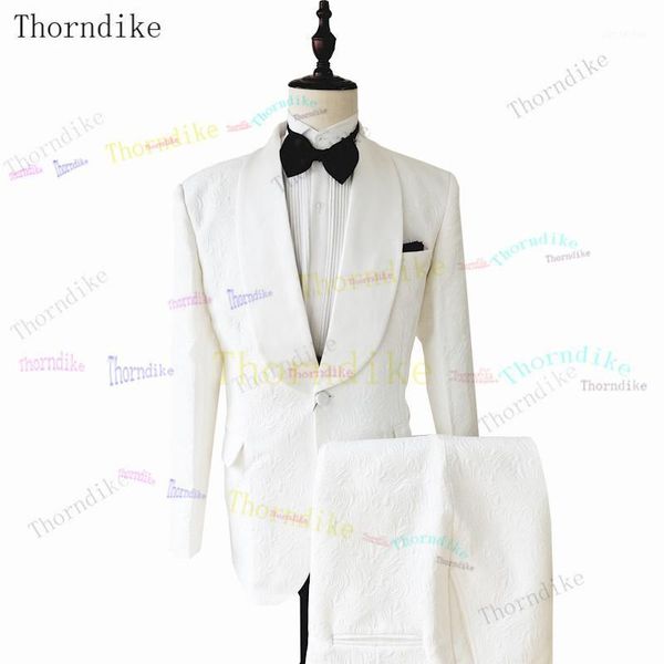 

thorndike costume homme white one buttom tuxedo men suits slim fit groom prom dress blazer 2 pcs male terno masculino slim fit1, White;black