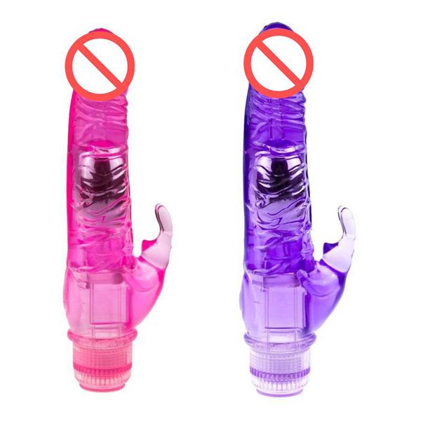 Crystal Rabbit Dild G-Spot Vibrator Clitoris Stimulator Vibrator Volwassen Speeltjes voor Vrouw Anale Plug Dildo Vibrerende Masturbator sex Producten