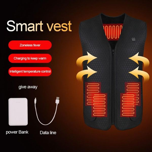 

outdoor t-shirts men electric heated vest usb heating winter thermal polyester camping hiking warm hunting jacket waistcoat, Gray;blue