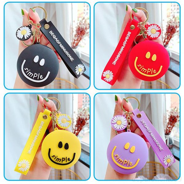 

fashion gifts daisy flower charm mini cute circle keychain mirror dhc1758