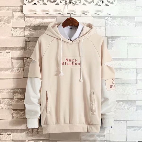 

men's hoodies fashion style streetwear printed letter hooded sweatshirts men casual long sleeve mens kg-31, Black
