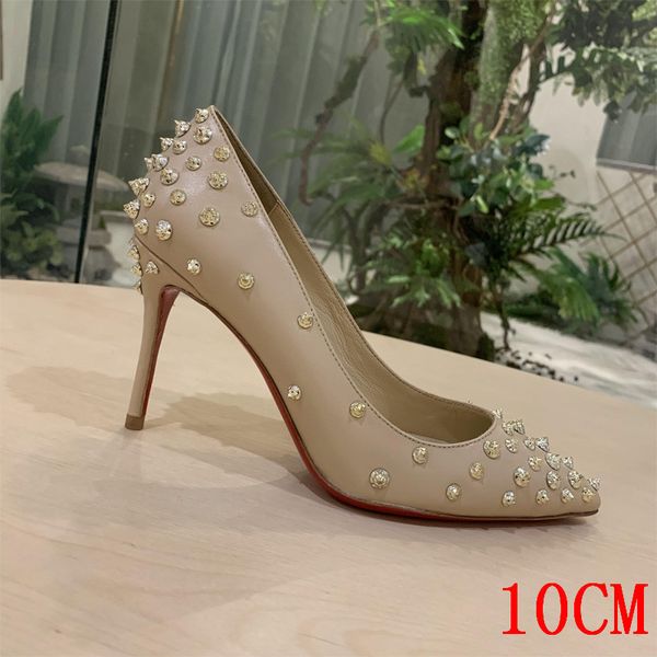 

2020 novo modelo estilo punk metal stiletto salto alto festa moda barra rebite nico sapatos apontou dedo do p stile 8.5-12cm i7g4, Black