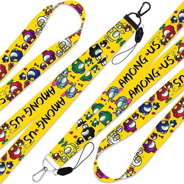

children lanyard cartoon cord anti-lost lanyard among us game printing lanyard mobile phone pendant keychain card rope sale e111709
