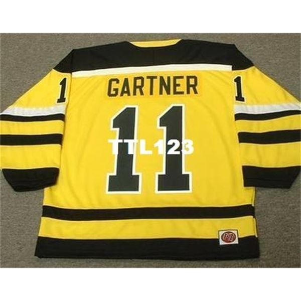 

740 #11 mike gartner cincinnati stingers 1978 wha k home hockey jersey or custom any name or number retro jersey, Black