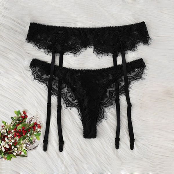 

women wedding belt for stockings ladies underwear transparent lace garter with panties, Black;white