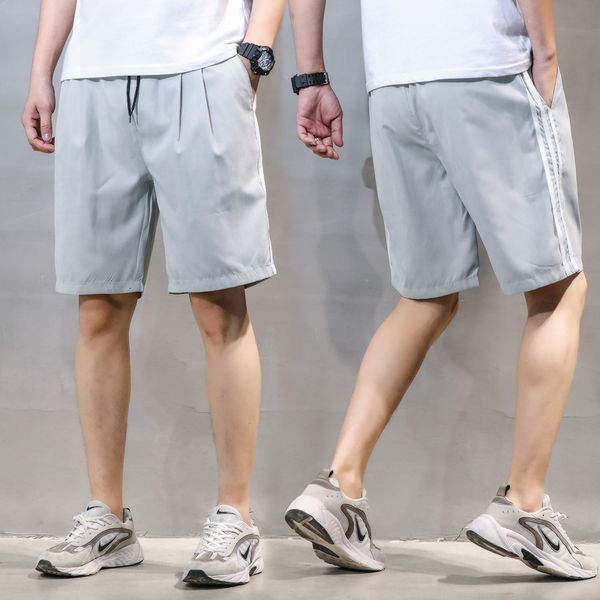 

2020 summer new men's striped white wall casual pants youth loose shorts k208-p20, White;black