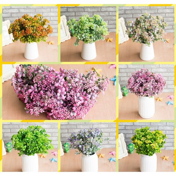 

7 филиалов зеленые искусственные ягоды цветы букет искусственные фруктовые растения мини лист открытый гостиная свадебное украшение f bbylzk