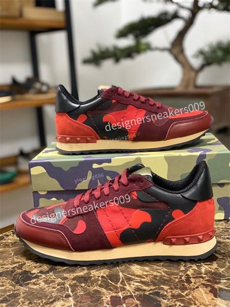 

2021 designer quality brand high mens shoes famous camouflage canvas rivets men genuine leather sneakers men, Black