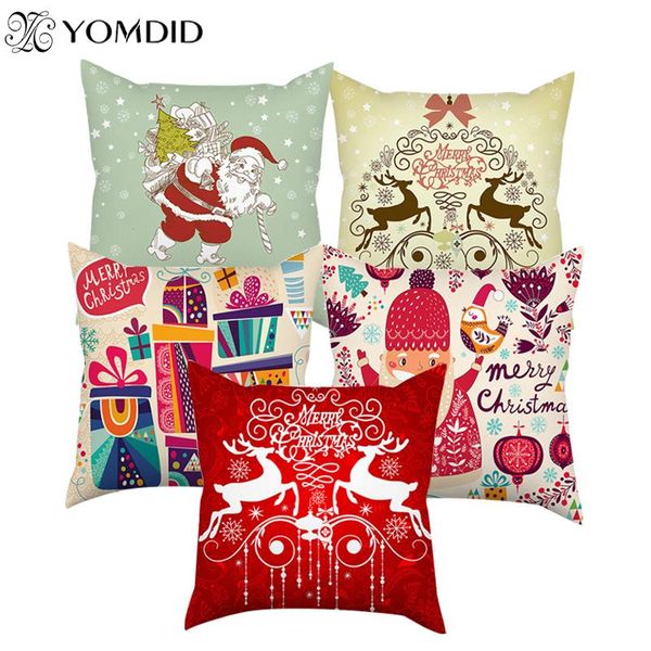 

рождественская серия декоративная наволочка санта напечатанная подушка крышки наволочки подушки для дивана наволочки кускани decorativi wmte