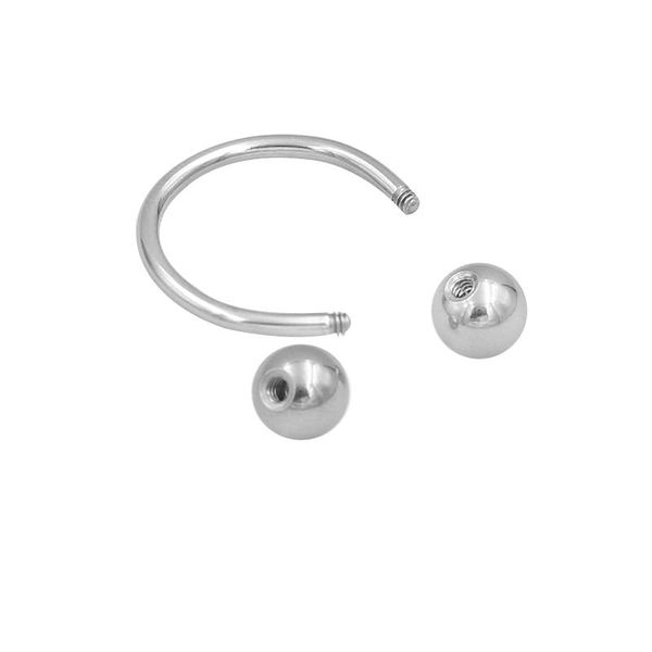 

1 шт. 1.28 мм пленевое кольцо с пешеходным бисером bcr punk nose backbrow губная мозговая щек для губной щеки перегородки piercing body ювел, Black