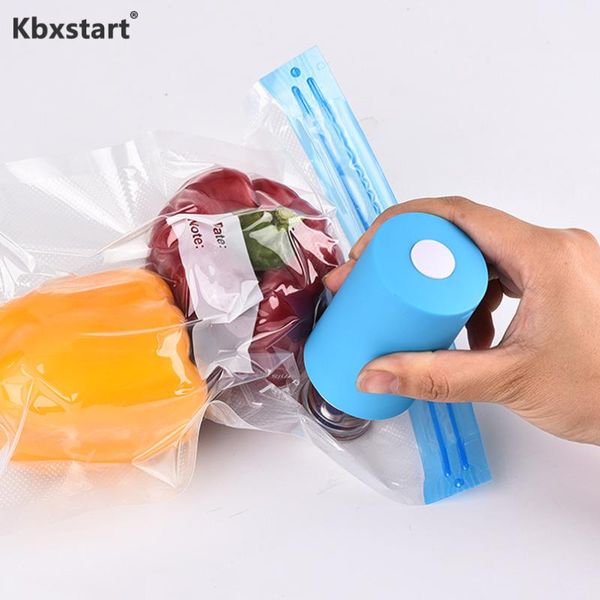 

kbxstart mini portable handy vacuum sealer usb rechargeable vacuum machine with 5 storage bags for preservation