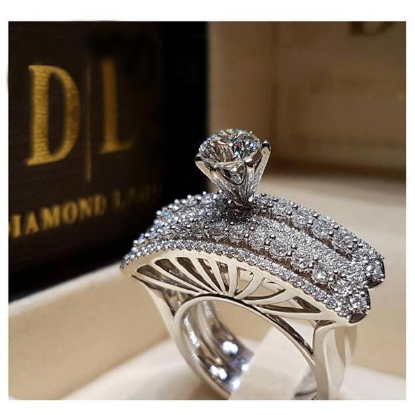 

new wedding couple rings 3a rhinestone fashion silver rose gold rings mixed different styles fashion european amer wmtgic luckyhat, Slivery;golden
