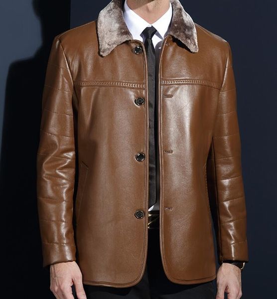 

m-3xl / winter men's new fashion handsome self-cultivation motorcycle suit was thin lapel pu jacket, Black