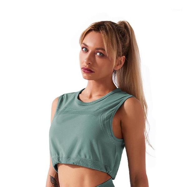 

2020 new seamless yoga wear sleeveless women's yoga fitness bra vest ds1001, White;black