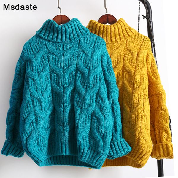 

sweater women pullovers knitwear 2019 winter thick casual female knitted pull jumpers oversized woman twist warm sweater c1120, White;black