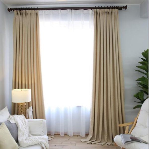 

curtain & drapes high shading solid linen thick shade curtains for kids living room bedroom blackout cloth summer romantic cortinas