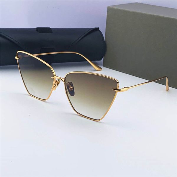 

dtx529 popular symeta sunglasses mens k gold cat eye retro square full frame fashion avant-garde style uv 400 glasses in box, White;black