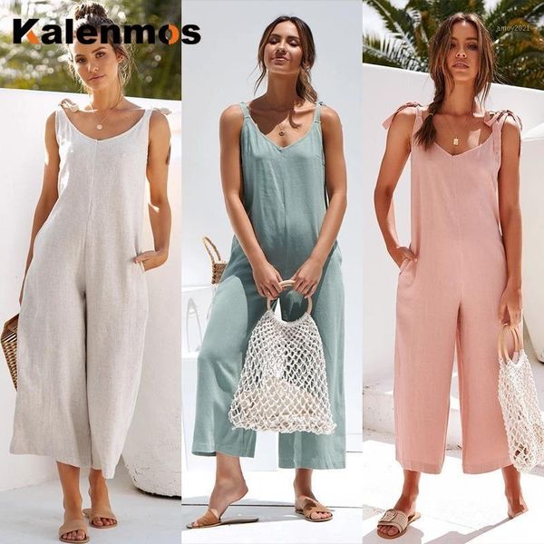 

women's jumpsuits & rompers plus size summer sleeveless solid casual backless overalls women spaghetti strap bodysuit long romper ropa, Black;white