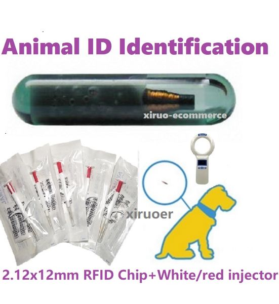 100 satz Nicht-medizinische 134,2 KHz ISO FDX-B Tier Chip Hunde 2,12x12mm Haustier Mikrochips Transponder spritze tier Spritze injektor Für Haustier Überprüfung
