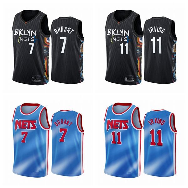 

men's 7 kevin durant jersey 11 kyrie irving 72 biggie black city honor basquiat basketball jersey 2021 0111, Black;red