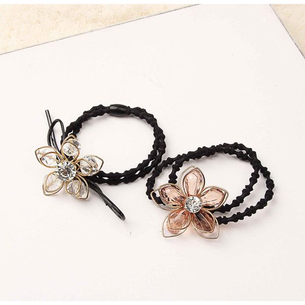 

nice new hair rubber bands elastic fabric hair ties mix pearl flower bowknot pink black red blue korean style fas wmtwru queen66