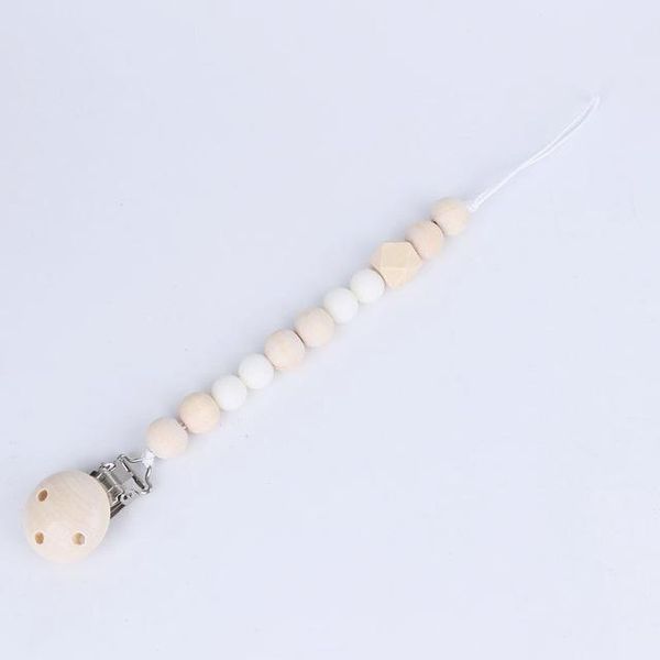 

silicone and wood baby pacifier clip chain wooden holder soother pacifier clips leash strap nipple holder for infant feeding q wmteuy