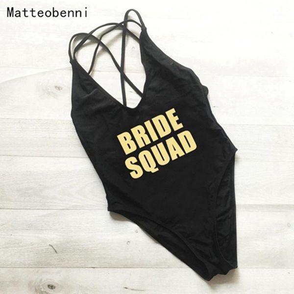 

bride squad women one piece swimsuit high cut team bride swimwear bathing suit black monokini bodysuit beachwear maillot de bain1, White;black