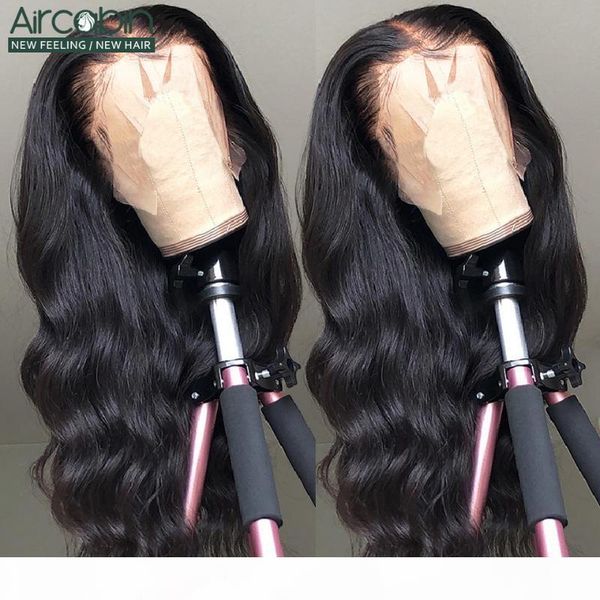 

aircabin 13x6 lace frontal wigs brazilian body wave human hair 8-32 inch wigs 13x4 150 density for black women remy hair, Black;brown