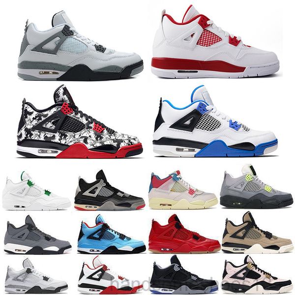 

2021 men women 4s basketballs shoes fire red 4 black cat pure money guava ice metallic purple mens trainers sneakers size 5.5-13 h-2w