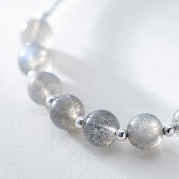 

silver 925 sterling flyleaf natural stone moonstone 100% bead bracelets for women fashion party jewelry