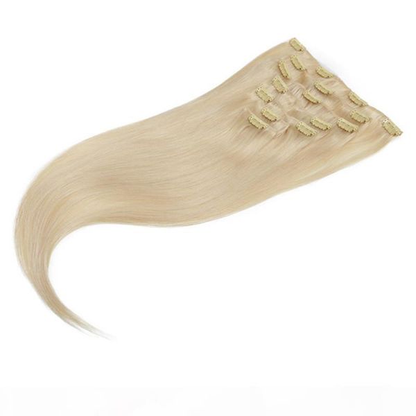 

grade 8a--ombre color t1b 4 613, clip in human hair extesnison 100g 8pcs 20inch virgin body wave clip hair, Black