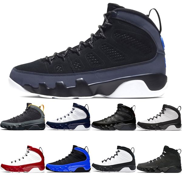 

quality jumpman 9 men basketball shoes 9s trainer sneakers university gold anthracite bred space jam unc athletic shoe size 40-47, White;red