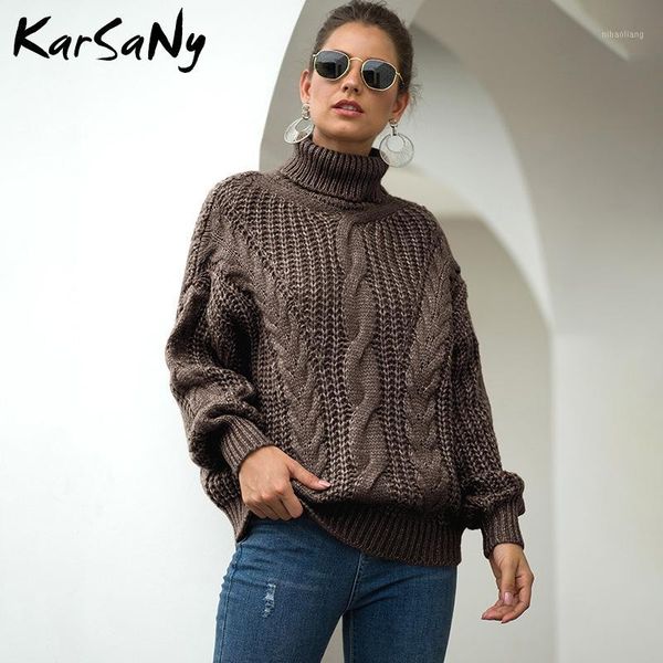 

women's sweaters karsany womens turtleneck oversized sweater jumper winter 2021 loose white coarse knitted vintage sweaters1, White;black