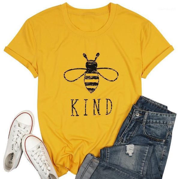 

women's t-shirt women be kind shirt short sleeve t shirts female clothes summer casual printed tees o-neck cute pattern 1, White