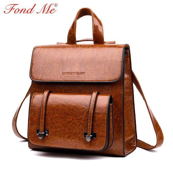 

hbp new retro all-matching solid color backpack 1018