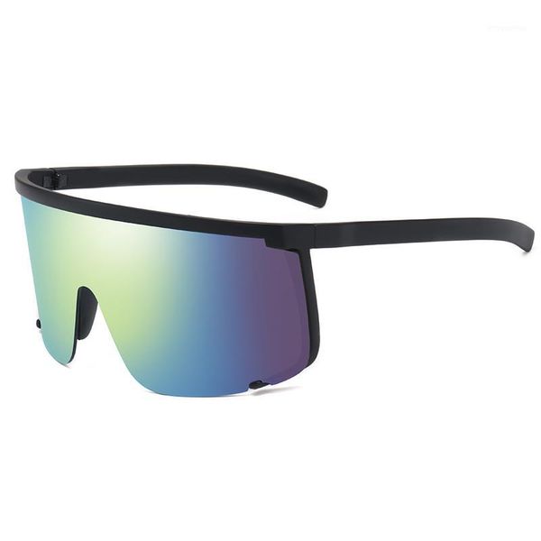 

2020 sports women men fashion one piece sunglasses plastic material lenses 9320 uv400 google protection eyewear1, White;black