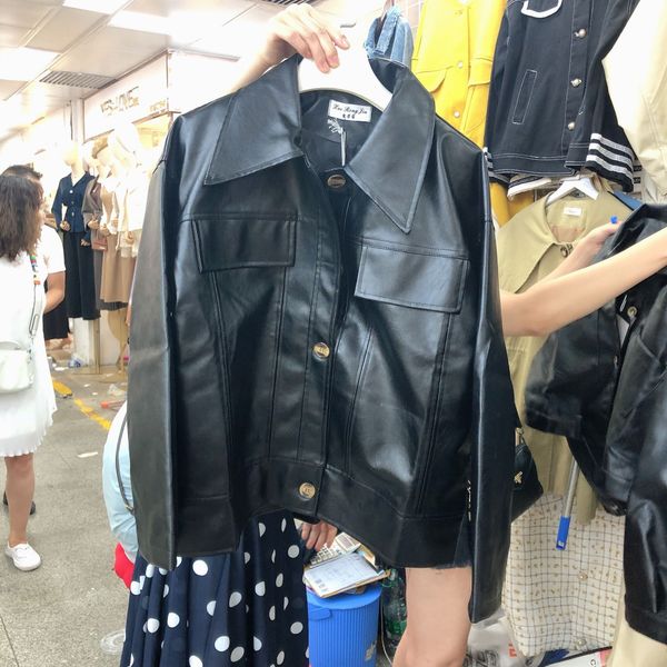 

2021 new early spring women's new temperament was thin and pu leather jacket women z8df, Black;brown