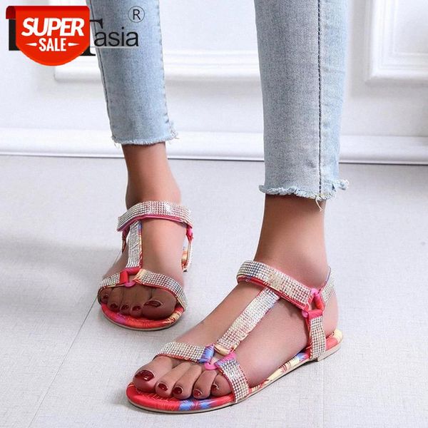 

doratasia classic female rhinestone open toe sandals 2020 summer casual sandals women designer solid buckle brand shoes woman #tv8z, Black