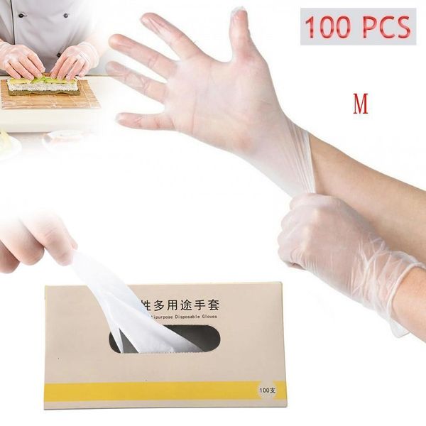 

pairs kitchen rubber 100 transparent accessories gloves real cooking eco-friendly for food cleaning plastic disposable tyoy