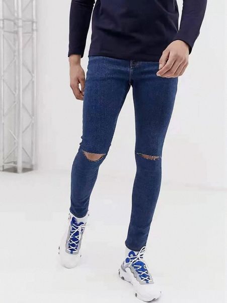 

men ripped skinny jeans v7rn#, Blue