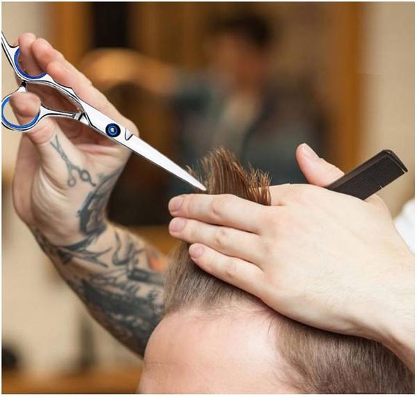 

10 pcs professional hair cutting scissors set thinning shears hair razor comb clips cape hairdressing kit bar wmthzy, Silver