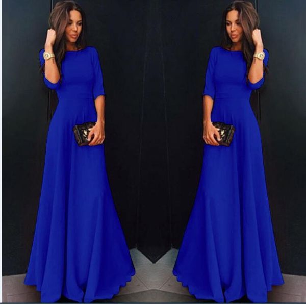 

womens dresses womens formal long chiffon prom evening party bridesmaid wedding maxi dress drop shipping good quality, Black;gray